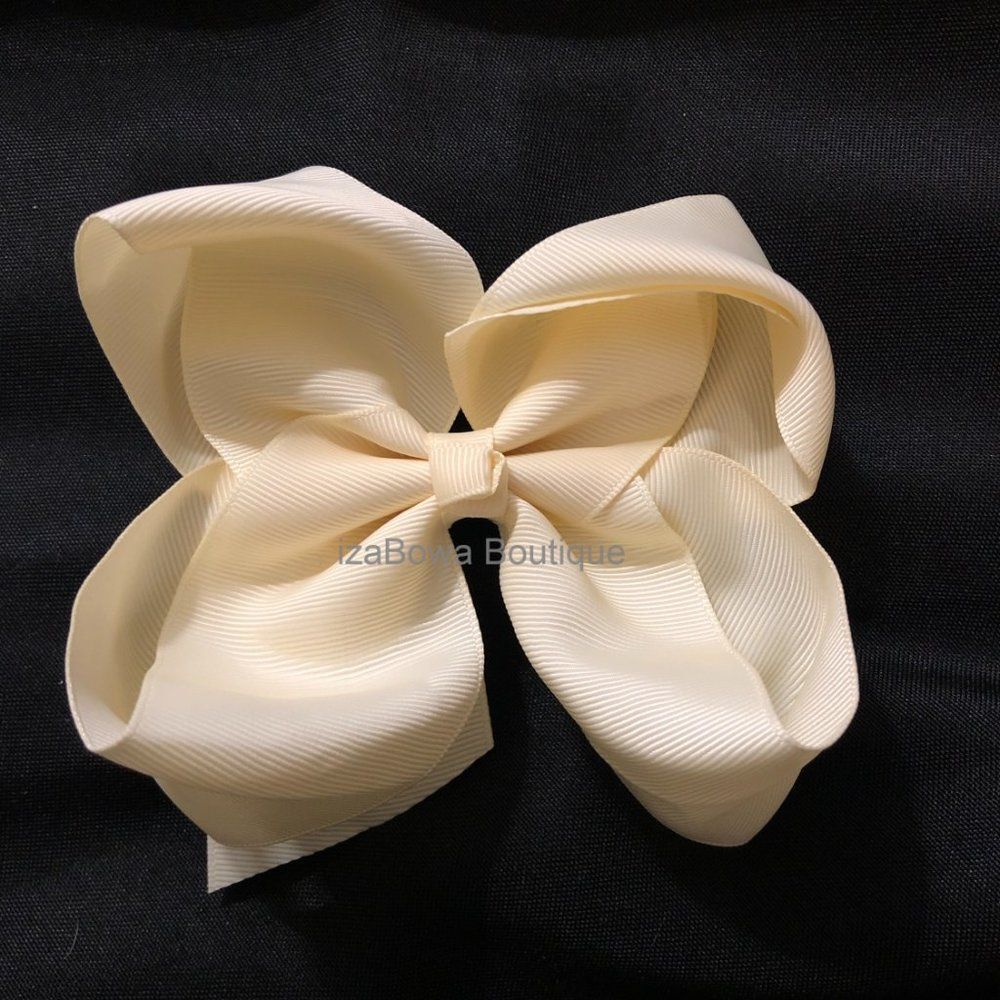 Ivory 6" Boutique Bow  -kids-  4B2136 Handmade NWT Boutique